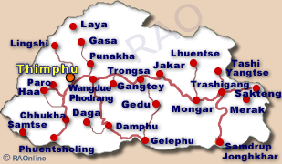 Bhutan map